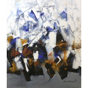 Mashkoor Raza, 30 x 36 Inch, Oil on Canvas, Abstract Painting, AC-MR-172